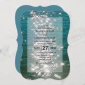 Plage Eau de Mer Éclats Mariage Invitations (Devant / Derrière)