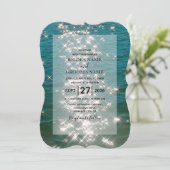 Plage Eau de Mer Éclats Mariage Invitations (Debout devant)