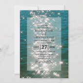 Plage Eau de Mer Éclats Mariage Invitations (Devant)