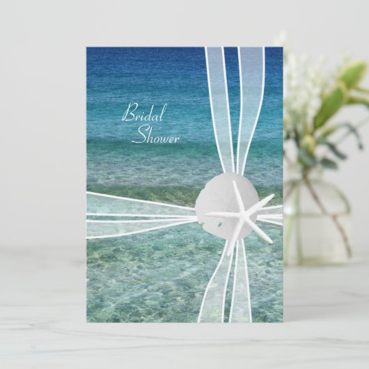 Plage Eau Starfish Invitation de douche nuptiale (Debout devant)