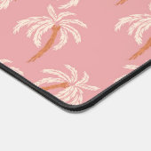 Plage estivale de palmiers tropicaux boho rose (Coin)