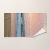 Plage et océan au coucher du soleil (Serviette à main)