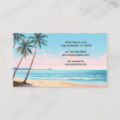 Plage et palmiers Carte de visite tropical (Dos)