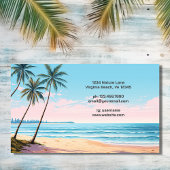 Plage et palmiers Carte de visite tropical