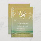 PLAGE et palmiers mariage RSVP (Devant / Derrière)