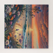 Plage et puzzle floral (Horizontal)