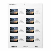 PLAGE ÉTIQUETTES DE ADRESSE SUNSET (Feuille entière)