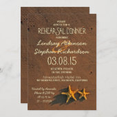 plage étoile de mer répétition dîner invitations (Devant / Derrière)