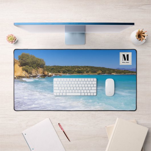 Plage exotique Île tropicale Paradis Monogramme (Bureau 1)