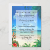 Plage exotique Mariage "Faux Vellum" Invitation (Devant)