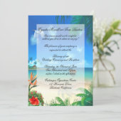 Plage exotique Mariage "Faux Vellum" Invitation (Debout devant)