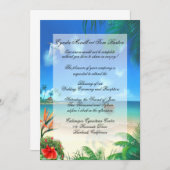 Plage exotique Mariage "Faux Vellum" Invitation (Devant / Derrière)