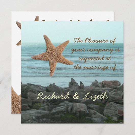 plage Faire-part de mariage (Devant / Derrière)