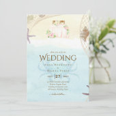 Plage Faire-part de mariage côtière sable Océan Vi (Debout devant)