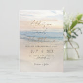 Plage Faire-part de mariage Sunset En Bord De Plag (Debout devant)