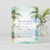 plage faire-part de mariage tropicale (Debout devant)