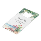 Plage Feuille Tropical Scène Mariage Faveur (Devant Angle)