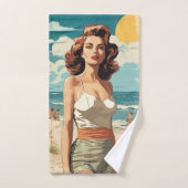 Plage fille 1950 (Serviette à main)