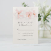 Plage fleurie d'hibiscus rose mariage cartes RSVP (Debout devant)