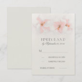 Plage fleurie d'hibiscus rose mariage cartes RSVP (Devant / Derrière)