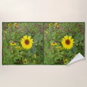 Plage Fleurs De Soleil Fluant Au Vent, Serviette De Plag (Devant)