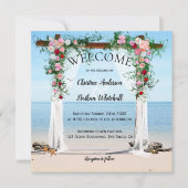 Plage Floral Arbor Faire-part de mariage (Devant)