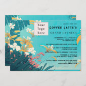 Plage Floral Tropical Invitation d'ouverture (Devant / Derrière)