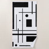 Plage Formes géométriques noires sur une serviette de pl (Devant)