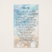 Plage Funérailles Ovale Photo carte de prière comm (Dos)