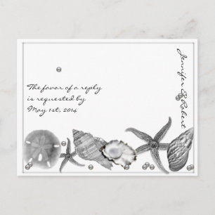 Plage glamour en argent carte postale RSVP