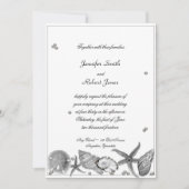 Plage glamour en Faire-part de mariage d'argent (Devant)