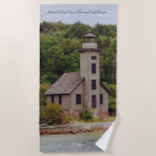 Plage Grand Island East Channel Lighthouse serviette de