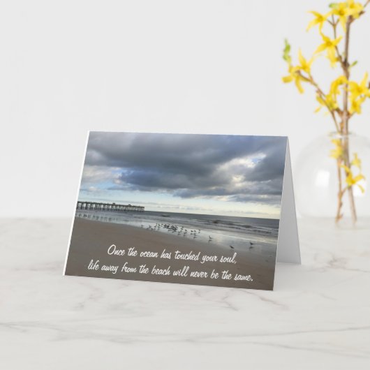 Plage Gray Day Penser à votre carte (Fleur jaune)