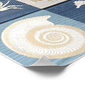 Plage Happy Place Bleu Aqua Ancien Poster de la me (Coin)