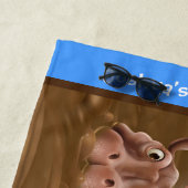 Plage Hippopotames boueux de serviette de plage. Bord (En situation)