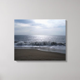 Plage inspirée d'art de toile de photos à l'aube