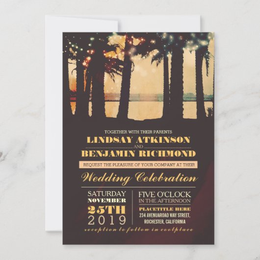 Plage - Invitation Mariage Destination (Devant)