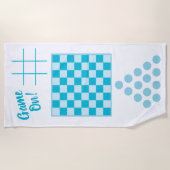 Plage Jeu dessus ! Serviette de plage, damier, orteil (Devant)