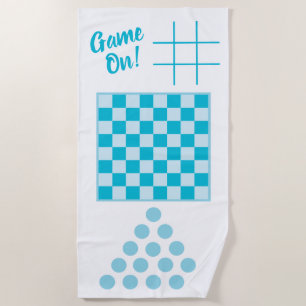 Plage Jeu dessus ! Serviette de plage, damier, orteil