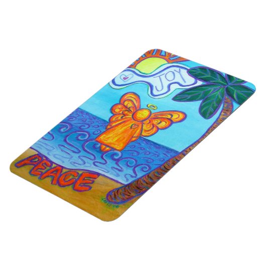 Plage Joie et Paix Angel Art Rectangle Magnet (Côté Gauche)