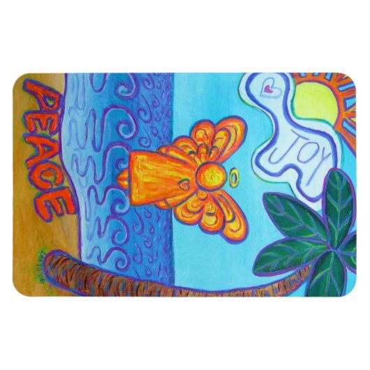 Plage Joie et Paix Angel Art Rectangle Magnet (Horizontal)