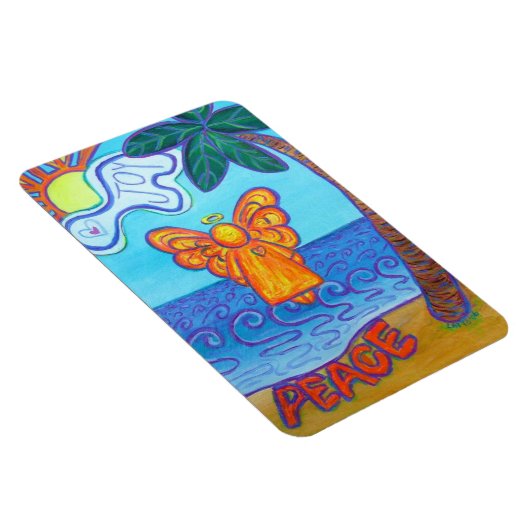 Plage Joie et Paix Angel Art Rectangle Magnet (Côté Droit)