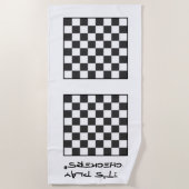 Plage Jouons à la serviette de jeu - Checkers (Devant)
