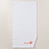 Plage Lettre ondulée C orange monogramme serviette de pl (Devant)