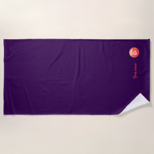 Plage Lettre ondulée orange monogramme B serviette de pl