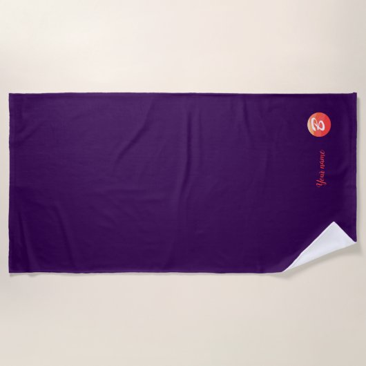 Plage Lettre ondulée orange monogramme B serviette de pl (Devant)