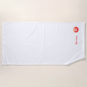 Plage Lettre ondulée orange monogramme B serviette de pl