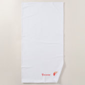 Plage Lettre ondulée orange monogramme B serviette de pl (Devant)