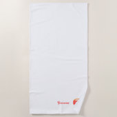 Plage Lettre ondulée orange monogramme P serviette de pl (Devant)
