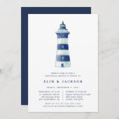 Plage Lighthouse | Dîner de répétition Invitation (Devant / Derrière)